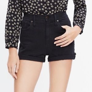 Madewell 10” Inch High Rise Black Denim Shorts